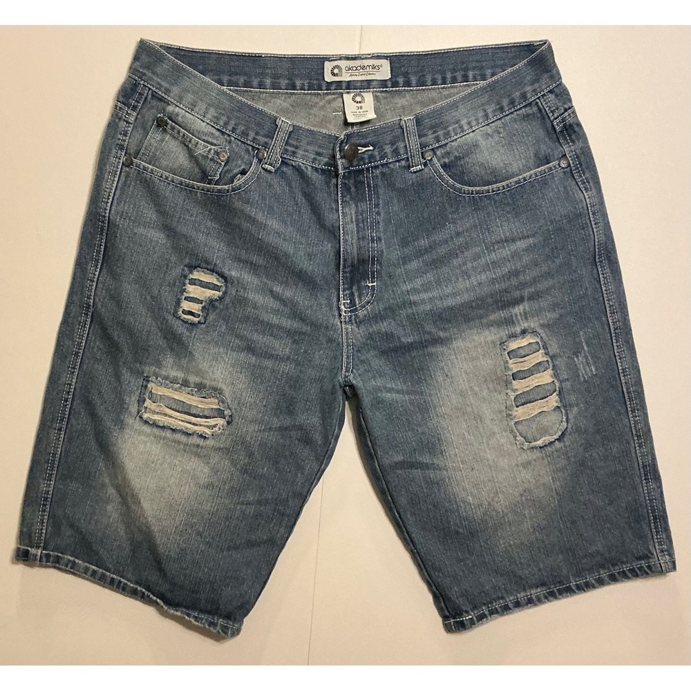 Y2K Akademiks Mens Baggy Jorts Cotton Blend Streetwear Grunge Skater Fits 36